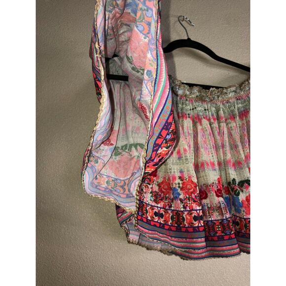 Anthropologie Bhanuni by Jyoti Villa Hippie Boho Coquette Girly Crop Top - Picture 4 of 6